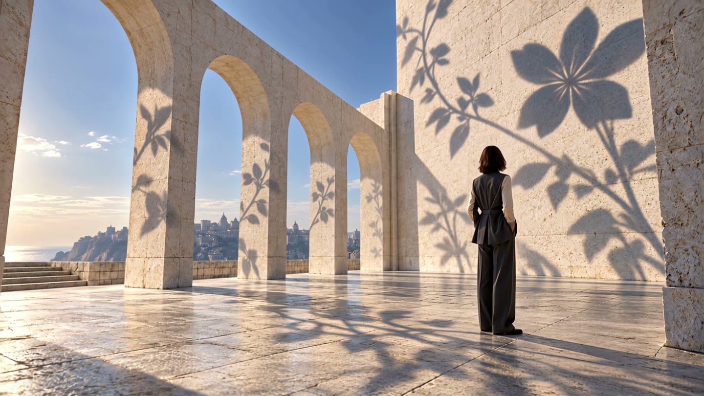 The fragrance concept develops into flower shadows across the city